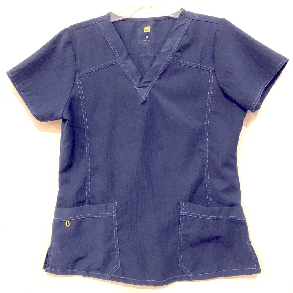 WonderWink Scrub Top Navy Blue Size Medium